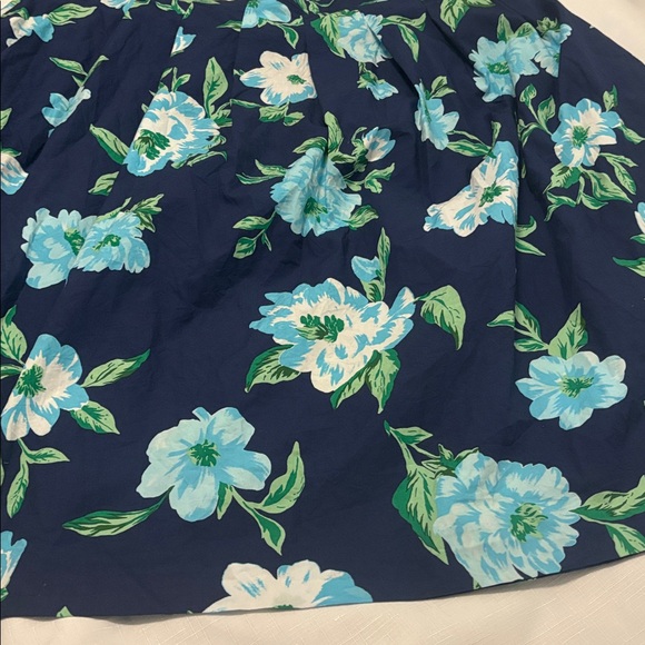 Talbots Navy Piper Pleated Midi Skirt SZ 20W Plus Size A Line full skirt floral - Picture 7 of 11